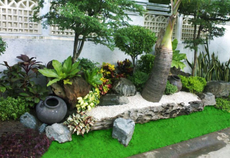 Mẫu tiểu cảnh sân vườn đơn giản, đẹp mắt
