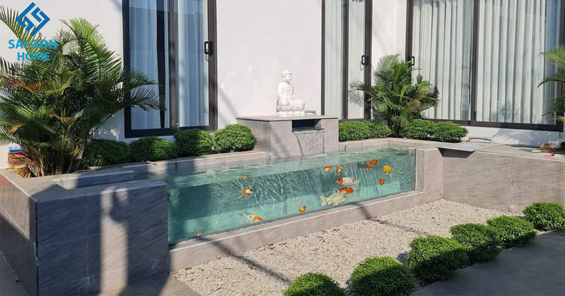 Một vài ưu điểm thiết kế hồ cá Koi bằng kính 