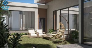 Thiết kế sân vườn đơn giản, trồng cỏ